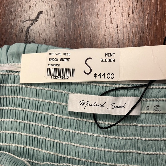 Mustard Seed Boho Monaco Mint Ruffled Skort Smocked Waist sz S - Picture 4 of 4